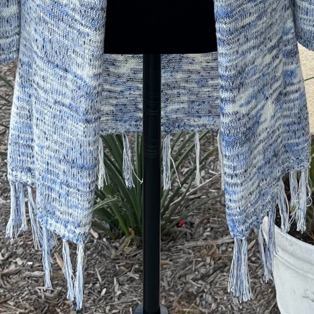 Mudd Blue & White Open Cardigan With Hood Girls Size 16 - Picture 3 of 16
